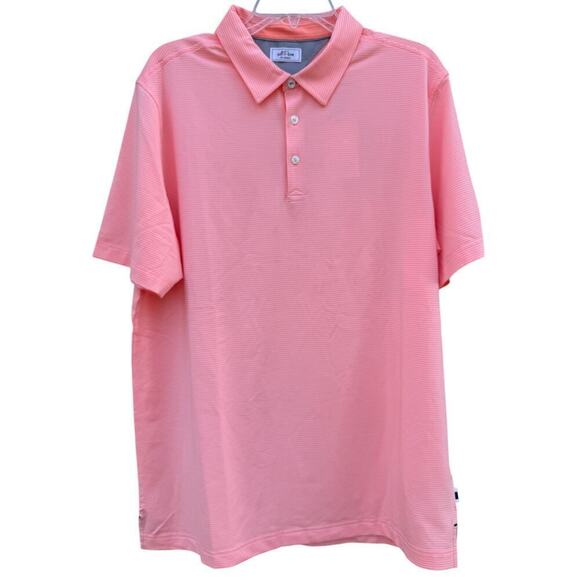 Adidas Adipure Stripe Golf Polo Shirt Pink Medium NWT - Picture 1 of 9